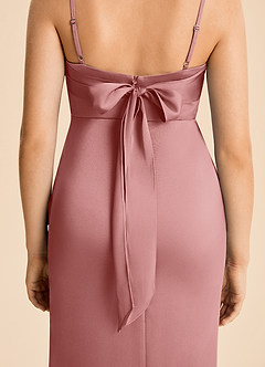 Azazie Mia Junior Meerjungfrau-Linie Plissee Stretch-Satin Kleid Altrosa image6