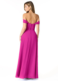 Azazie Kaitlynn Brautjungfernkleider Wandelbar Empire Gerafft Chiffon Kleid Fuchsia image3