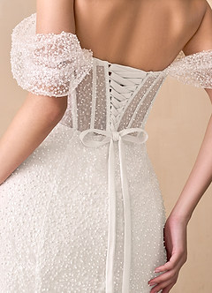 Azazie Eos Vestidos de novia Vestido de Diamante Blanco de Cuentas de Corte Sirena con Vestidos sin tirantes image8