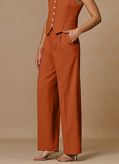 front Rowan Burnt Orange Refined Weave Performance pants