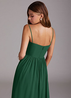 Azazie Calianna Jurken voor bruidsmeisjes Converteerbaar Jurk van Chiffon met A-Lijn Off the Shoulder Donkergroen image8