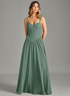 Azazie Evadina Suknie dla druhen Linia A Gorset Szyfon Do ziemi Sukienka image5