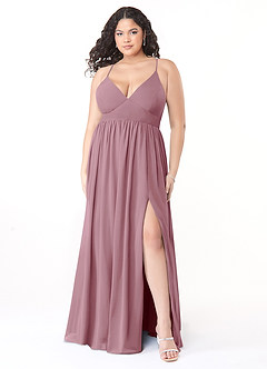 Azazie Aaida Bridesmaid Dresses Vintage Mauve A-Line Corset Chiffon Dress image7