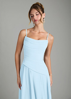 Azazie Gabriela Bridesmaid Dresses Sky Blue A-Line Corset Chiffon Dress image9