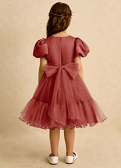 Azazie Cocoa vestidos de niña de las flores Vestido de Terracota de Tul de Princesa con Plisado image6