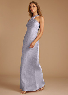 Azazie Doretta Bridesmaid Dresses Pebble Floral Jacquard Mermaid Pleated Floral Jacquard Dress image4