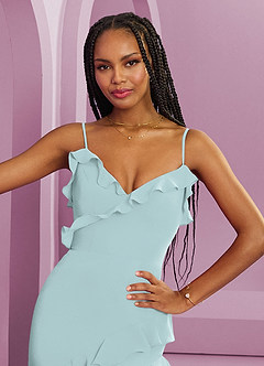 Barbie ♥ Azazie Abiti da Damigella Abito Tubino in Chiffon Nebbia image13