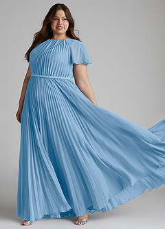 Azazie Kara Final Sale A-Line Pleated Chiffon Floor-Length Dress image10