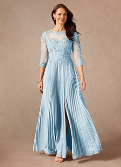 Azazie Corinne Mother of the Bride Dresses Sky Blue A-Line Sequins Chiffon Dress image3