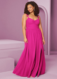 Barbie ♥ Azazie At-home Try On Dresses Black A-Line Pleated Chiffon Dress image11