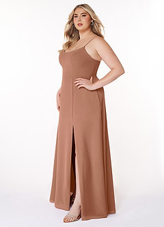 Azazie Moira Bridesmaid Dresses Bronzer A-Line Scoop Chiffon Dress image10