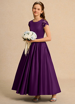 Azazie Bunny Junior Formal vestidos de niña de las flores Vestido de Uva de Encaje de Princesa image6