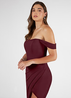 Azazie Kit At-home Try On Dresses Dusk Mermaid Off the Shoulder Mesh Dress image5