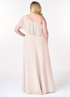 Azazie Lizzy Vestidos de damas de honor Vestido de Pétalo De Rosa de Gasa de Corte en A con Hombro unilateral image9