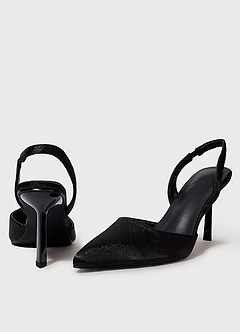 front Slingback-Pumps aus Satin