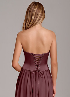 Azazie Cadence Suknie dla druhen Linia A Gorset Satyna elastyczna Do ziemi Sukienka image6