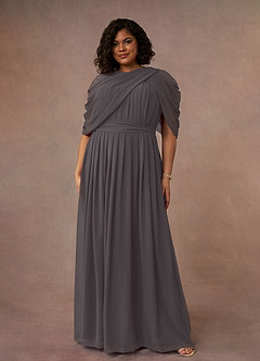 Azazie Olena Mother of the Bride Dresses Steel Grey A-Line Sequins Chiffon Dress image7