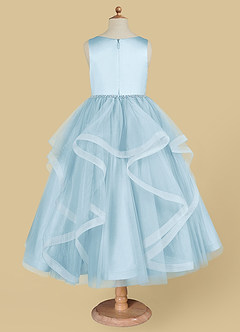 Azazie Sofia Flower Girl Dresses Sky Blue A-Line Beaded Tulle Dress image6