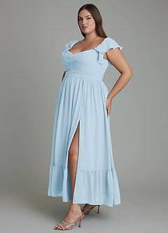 Azazie Anaya Bridesmaid Dresses Sky Blue A-Line Sweetheart Neckline Chiffon Dress image12