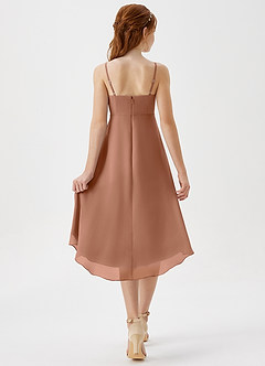 Azazie Mariam Junior A-Linie Plissee Chiffon Kleid Bronzer image2