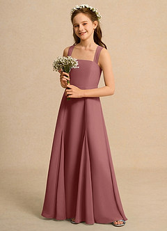 Azazie Tater Junior Formal Jurken voor bloemenmeisjes A-Lijn Jurk van Chiffon Geplooid Amethist image5