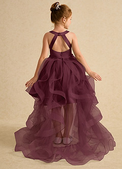 Azazie Julietta Robe Demoiselle D'honneur Fillette Robe Princesse en Tulle Convertible Cabernet image1