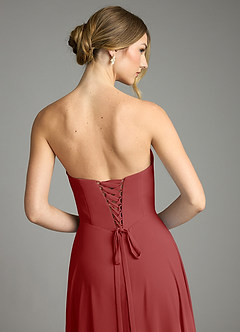 Azazie Ayla Abiti da Damigella Abito A-Line in Chiffon Scollo a Cuore Ruggine image11