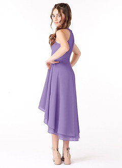Azazie Linna Junior Tahiti A-Line Pleated Chiffon Dress image2