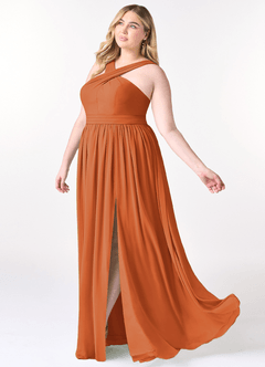 Azazie Elvira Brautjungfernkleider A-Linie Plissee Chiffon Kleid Kanel image9