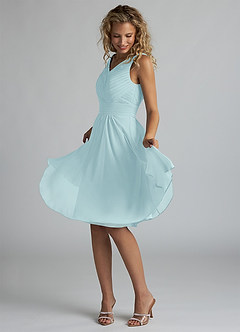 Azazie Grace Final Sale Vintage Mauve A-Line Pleated Chiffon Dress image3