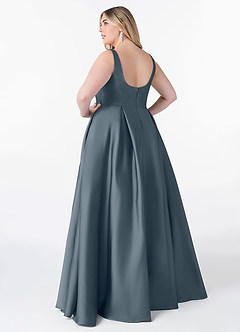 Azazie Neve Robes de demoiselle d'honneur Robe Princesse en Satin extensible avec poches Violet Crépusculaire image8