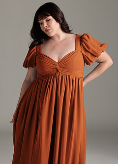Azazie Madisynn Maternity Bridesmaid Dresses Bow Chiffon Floor-Length Dress image13