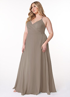 Azazie Davis Bridesmaid Dresses A-Line V-Neck Chiffon Floor-Length Dress image6