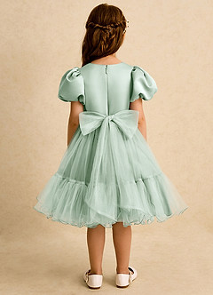 Azazie Cocoa Abiti da Ragazza di Fiori Abito Principessa in Tulle Plissettato Agave image6