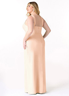 Azazie Denice Bridesmaid Dresses English Rose Sheath Pleated Chiffon Dress image12