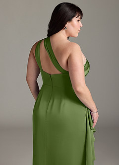 Azazie Maive Robes de demoiselle d'honneur Robe Fourreau en Satin extensible Rayé Genévrier image12