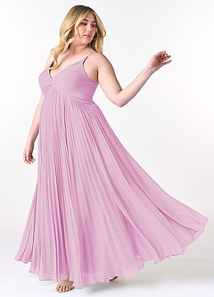 Azazie Raychelle Bridesmaid Dresses Candy Pink A-Line V-Neck Chiffon Dress image9