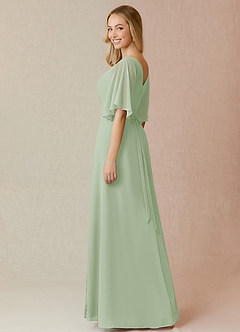 Azazie Cierra Bridesmaid Dresses Dusty Sage A-Line V-Neck Chiffon Dress image5