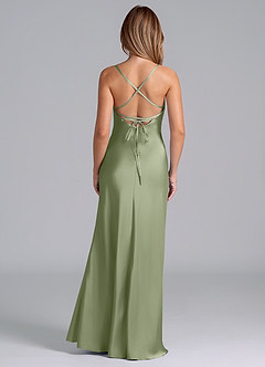 Azazie Seema Bridesmaid Dresses Pistachio Mermaid Corset Stretch Satin Dress image7