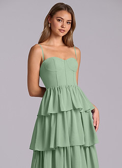 Azazie Faye Bridesmaid Dresses Matcha A-Line Sweetheart Neckline Chiffon Dress image2