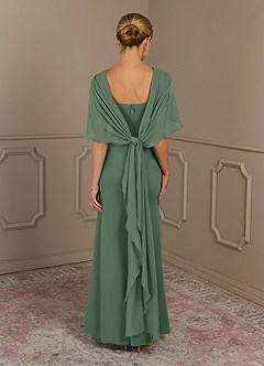 Azazie Dion Mother of the Bride Dresses Eucalyptus Sheath Scoop Stretch Crepe Dress image6