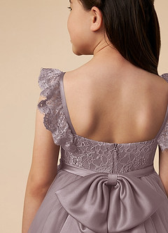Azazie Demetra Flower Girl Dresses Dusk A-Line Lace Tulle Dress image5