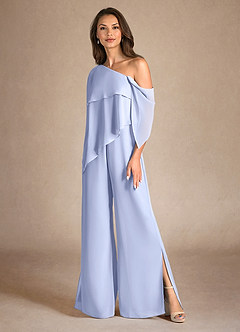 Azazie Halima Abiti per la Madre della Sposa Abito Tuta Pantaloni in Chiffon Spacco Laterale Ghiaccio image6