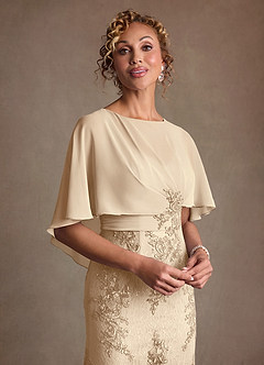 Azazie Amrita Mother of the Bride Dresses Champagne Mermaid Lace Chiffon Dress image5