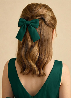 front Girls Matte Satin Bow Hair Clip