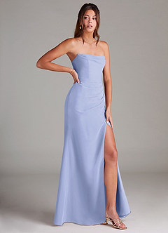 Azazie Leonis Bridesmaid Dresses Lavender Sheath Strapless Chiffon Convertible Dress image8