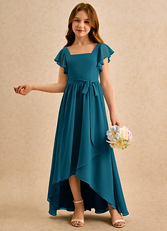 Azazie Milly Girls Formal Flower Girl Klänningar Klä A-Line i Chiffong Plisserad image4