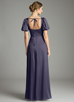 Azazie Fyona Bridesmaid Dresses Stormy A-Line Pleated Stretch Satin Dress image7