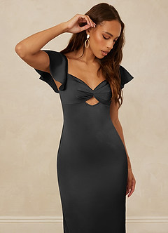 Christian Siriano Bridal for Azazie 1005 Bridesmaid Dresses Black Sheath Sweetheart Neckline Stretch Satin Dress image6