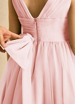 Azazie Macaron Flower Girl Klänningar Klä A-Line i Tyll Plisserad image6